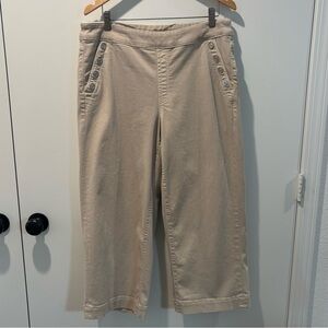 Chico's Khaki/Tan Pull On Crop Sailor Jean 14 Petite (Chicos 2.5P)